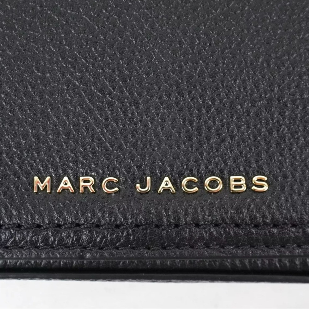 NWT [Marc Jacobs] Authenticated Pebbled Leather Crossbody Handbag, Black w/ Gold - Picture 11 of 15